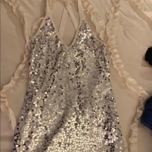 White sequin cocktail dress
